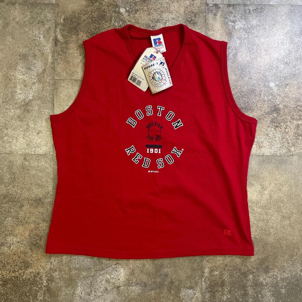 russell athletic vintage y2k boston redsox 2004 womens tank top size xl